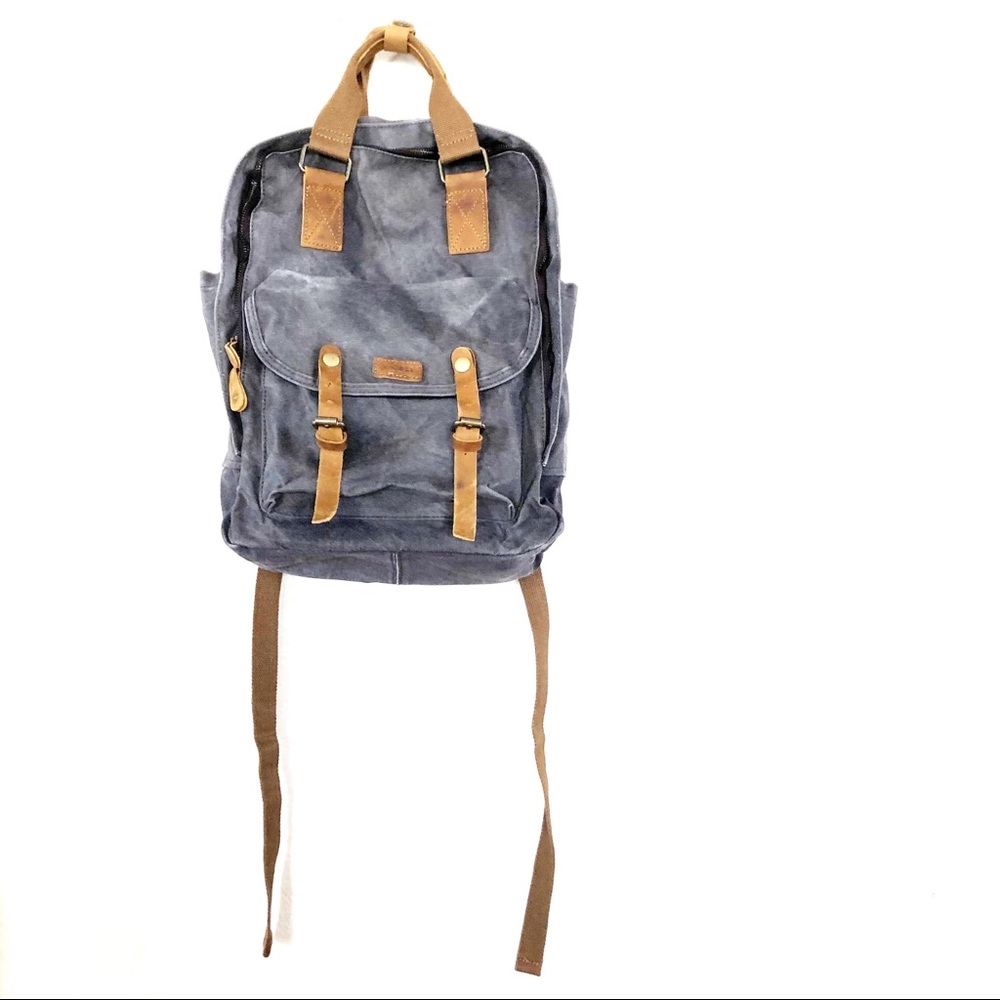 VASCHY Vintage Waxed Canvas Laptop Rucksack